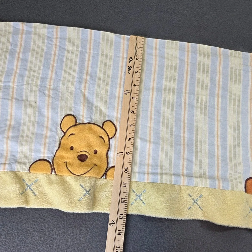 Disney Winnie the Pooh Tigger Piglet Striped Window Valance Yellow Blue 56x15